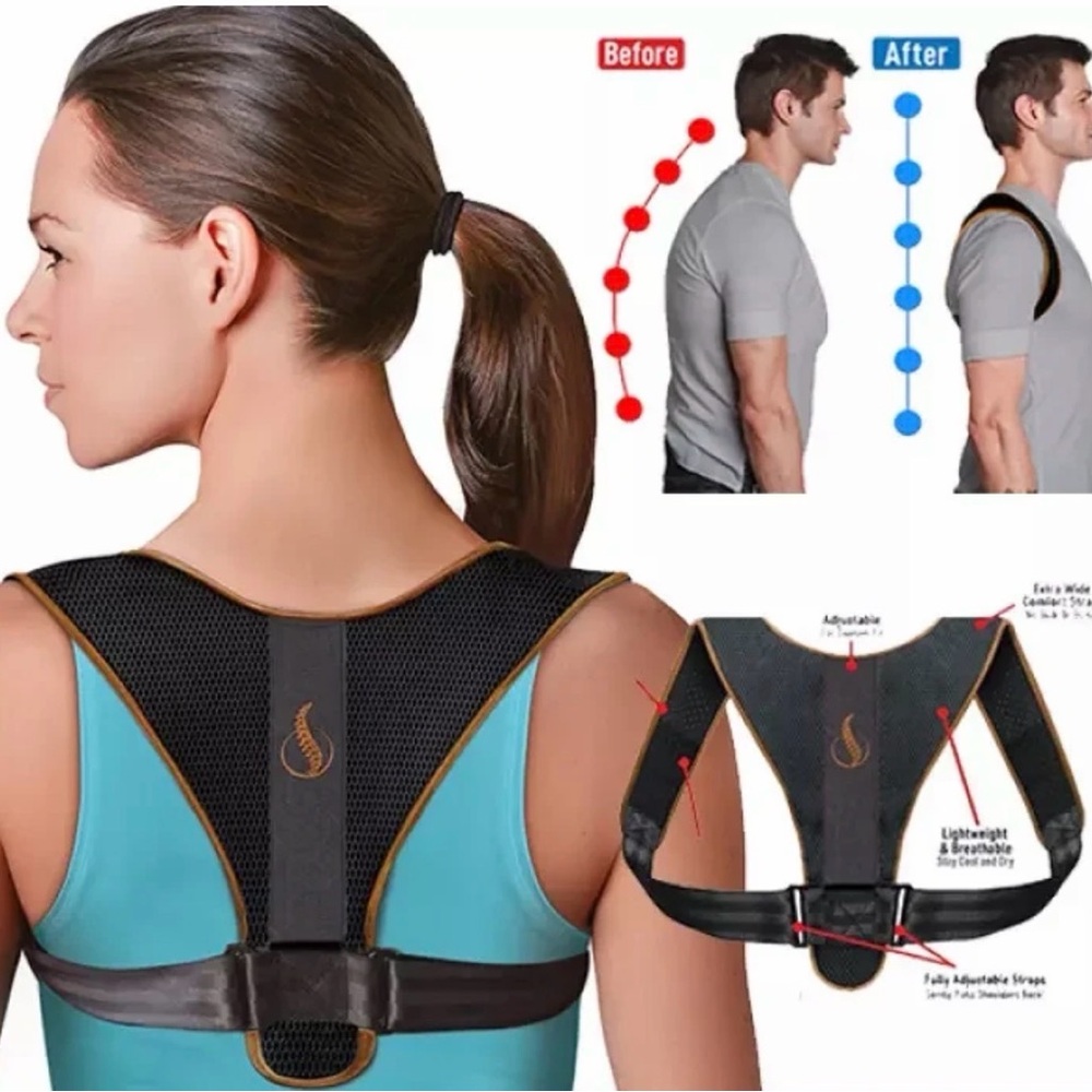 NWOT unisex Copper infused black Posture Corrector Shoulder Support Harness